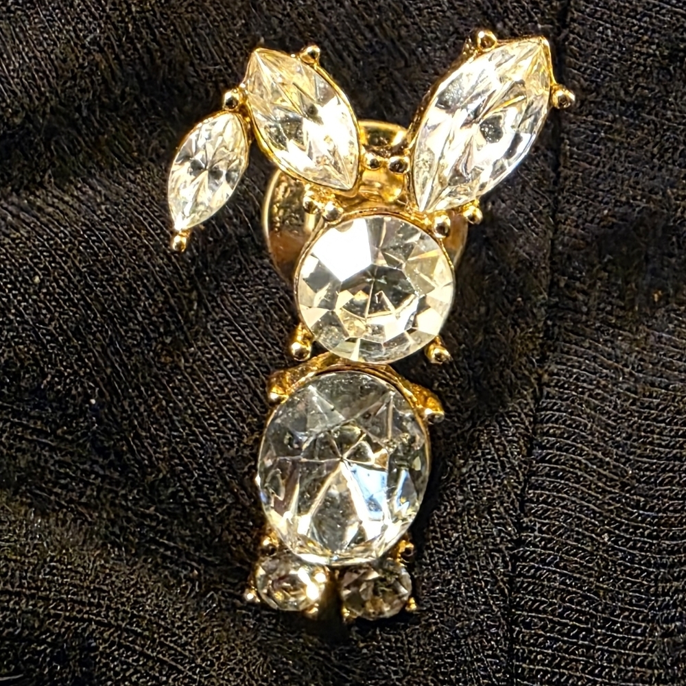 Vintage Avon Elegant Gold and Silver Crystal Brooch
